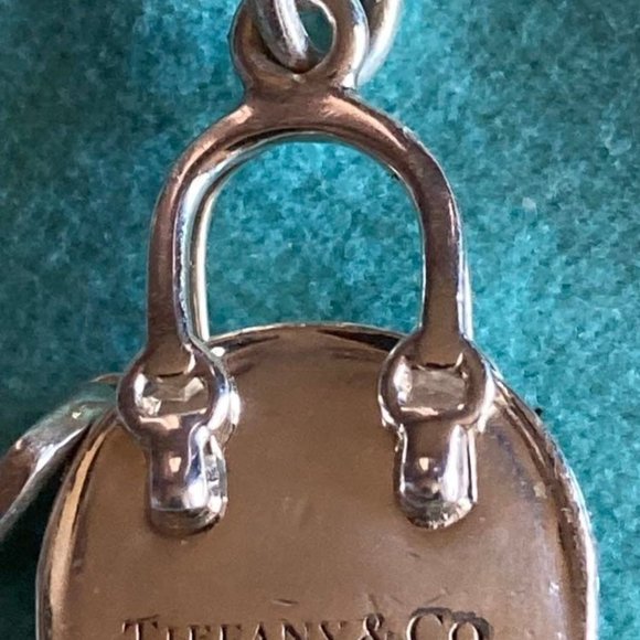 RARE. Tiffany & Co. Sterling Silver and Blue Enamel Purse Charm - Picture 3 of 5